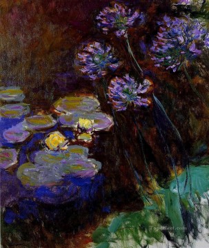 Nenúfares y Agapanthus Claude Monet Impresionismo Flores Pinturas al óleo
